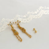 Gold Chain Long Tassel Earrings Style B