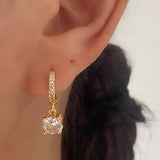 Crystal Drop Dangle Gold Earrings