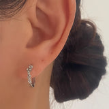 Lucy Teardrop Silver Hoop Earring Stacks B. Cubic Silver Hoop