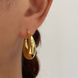 Chunky Gold Oval Hoop Earrings