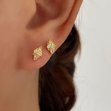 Baroque Cubic Stud Earrings GOLD