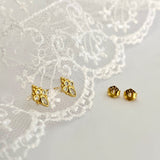 Baroque Cubic Stud Earrings GOLD