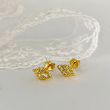 Starburst 925 Sterling Silver Rectangle Drop Dangle Earrings B. Gold Studs