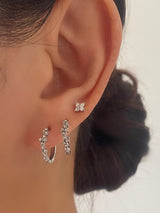 Lucy Teardrop Silver Hoop Earring Stacks