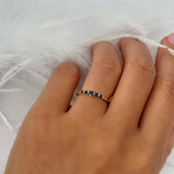 Sapphire Dainty Stacking Gold Ring A,I- Sterling Silver