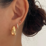 Gold Cresent Stud Earrings