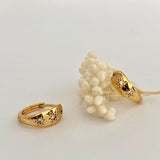 Starburst Gold Huggie Earrings Small