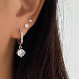 925 Sterling Silver Cubic Stud, Dainty Diamond Cubic Stud, Basic Stud Earrings
