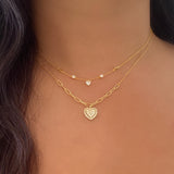 Dazzling Love Heart Gold Necklace