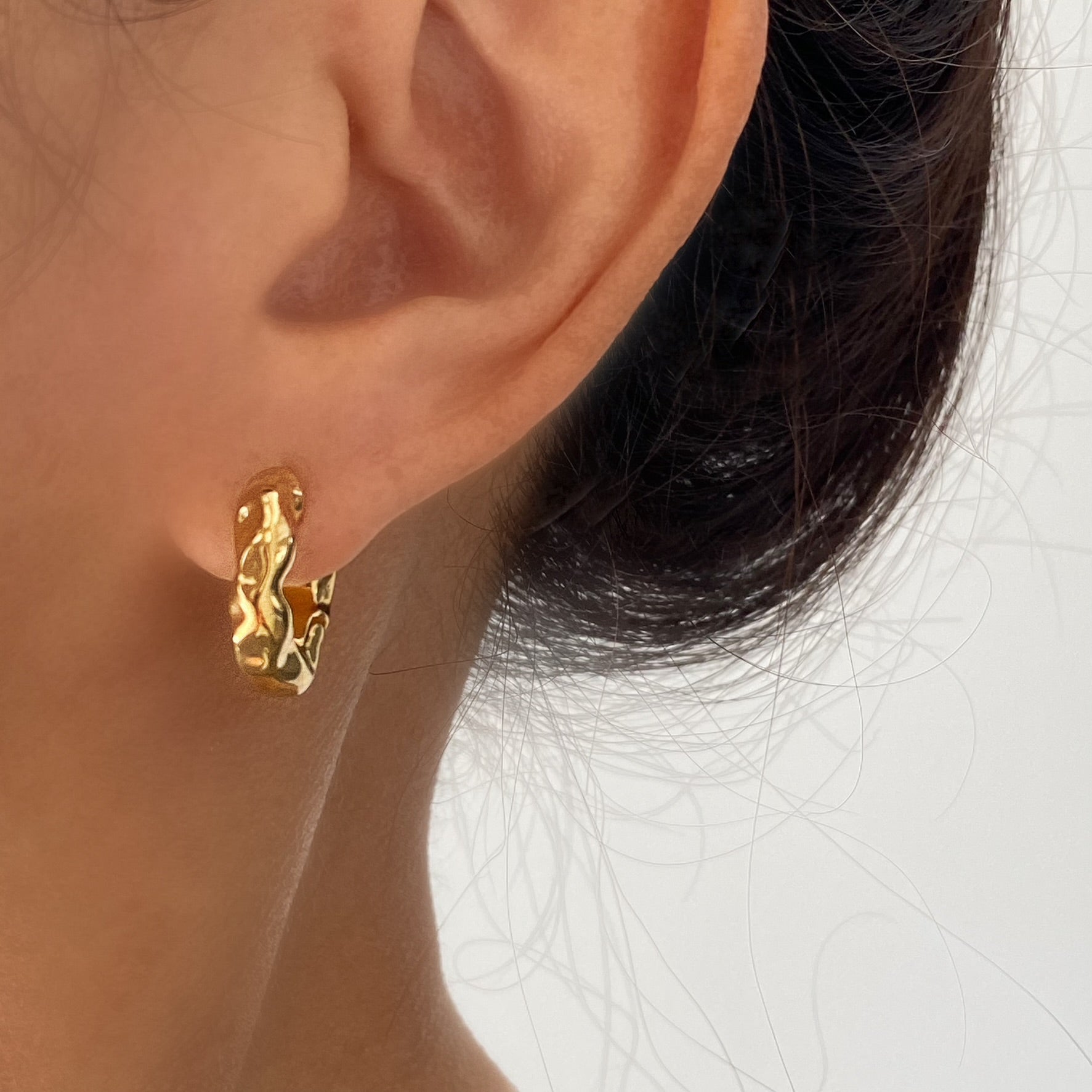 Hammered Thick Hoop Earrings