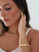 Lunar Stardust Gold Earrings Stainless Steel