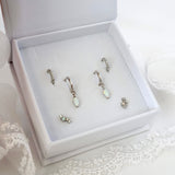 Tulip Opal Dangle Earrings SILVER