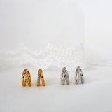 Elle Double Huggie Hoop Earrings SILVER
