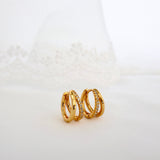 Elle Double Huggie Hoop Earrings GOLD