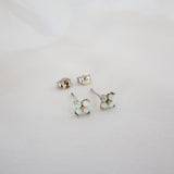 4 Clover Opal Dangle Earrings SILVER C. 4 Clover Stud