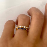 Sapphire Dainty Stacking Gold Ring A,I- Sterling Silver