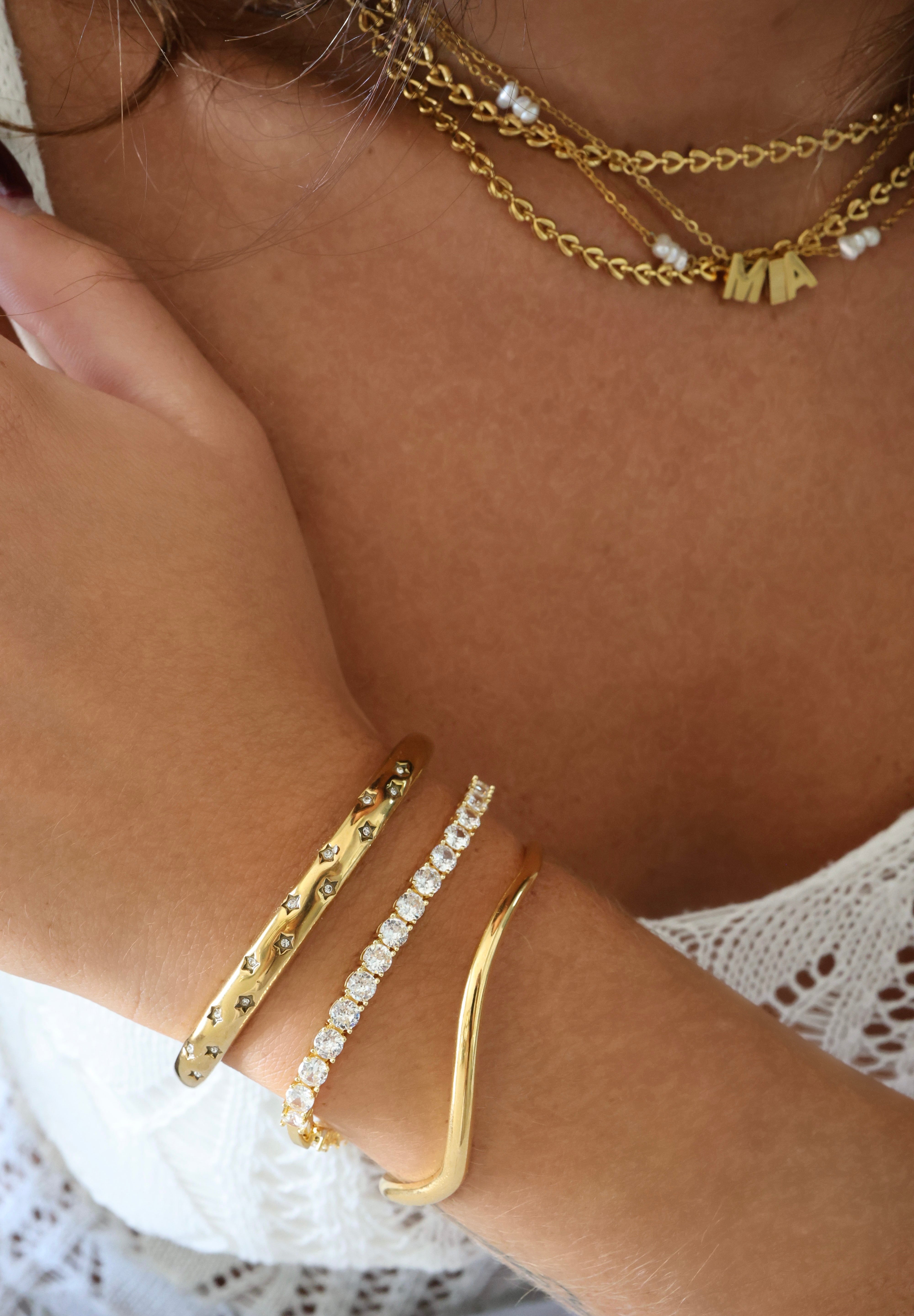 Selene Wave Bangle Stainless Steel