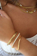 Selene Wave Bangle Stainless Steel