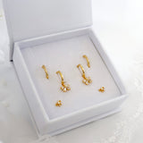 Nabi Bow Dangle Earrings Set GOLD