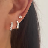 925 Sterling Silver Cubic Stud, Dainty Diamond Cubic Stud, Basic Stud Earrings