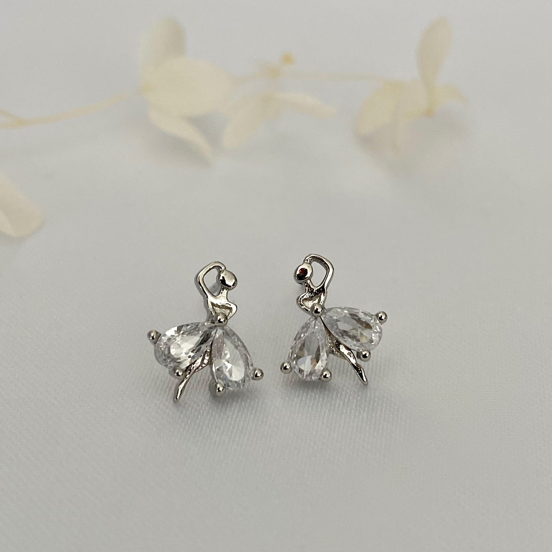Ballerina Stud Earrings in Sterling Silver
