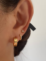 Gold C Hoop Earrings