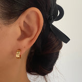 Gold C Hoop Earrings