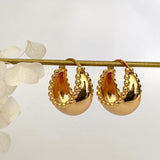 Chunky Gold Milgrain Hoop Earrings