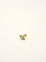 Rana Opal Screw Flat Back Helix Stud Earring Gold- 1 piece