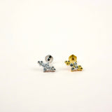 Tiny Clover Screw Flat Back Helix Stud Earring Gold- 1 piece