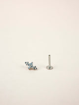 Tiny Clover Screw Flat Back Helix Stud Earring SILVER- 1 piece