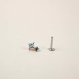 Star Screw Flat Back Helix Stud Earring SILVER- 1 piece