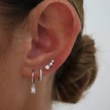 Megan Dangle SILVER Earrings 3 Pair Set Sterling Silver