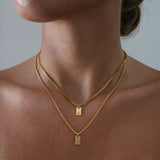 Freya Engraved A-Z Letter Pendant Necklace - Stainless Steel