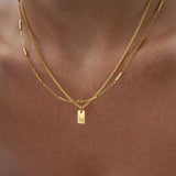 Freya Engraved A-Z Letter Pendant Necklace - Stainless Steel