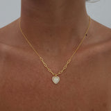Dazzling Love Heart Gold Necklace