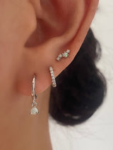 Dainty Opal Dangle Earrings SILVER