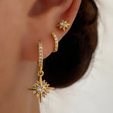North Star Gold Dangle Earrings