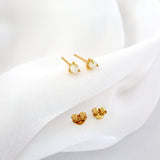 Dainty Opal Hoop Earrings GOLD C. Opal Stud
