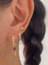 Pink Teardrop Dangle Earrings GOLD