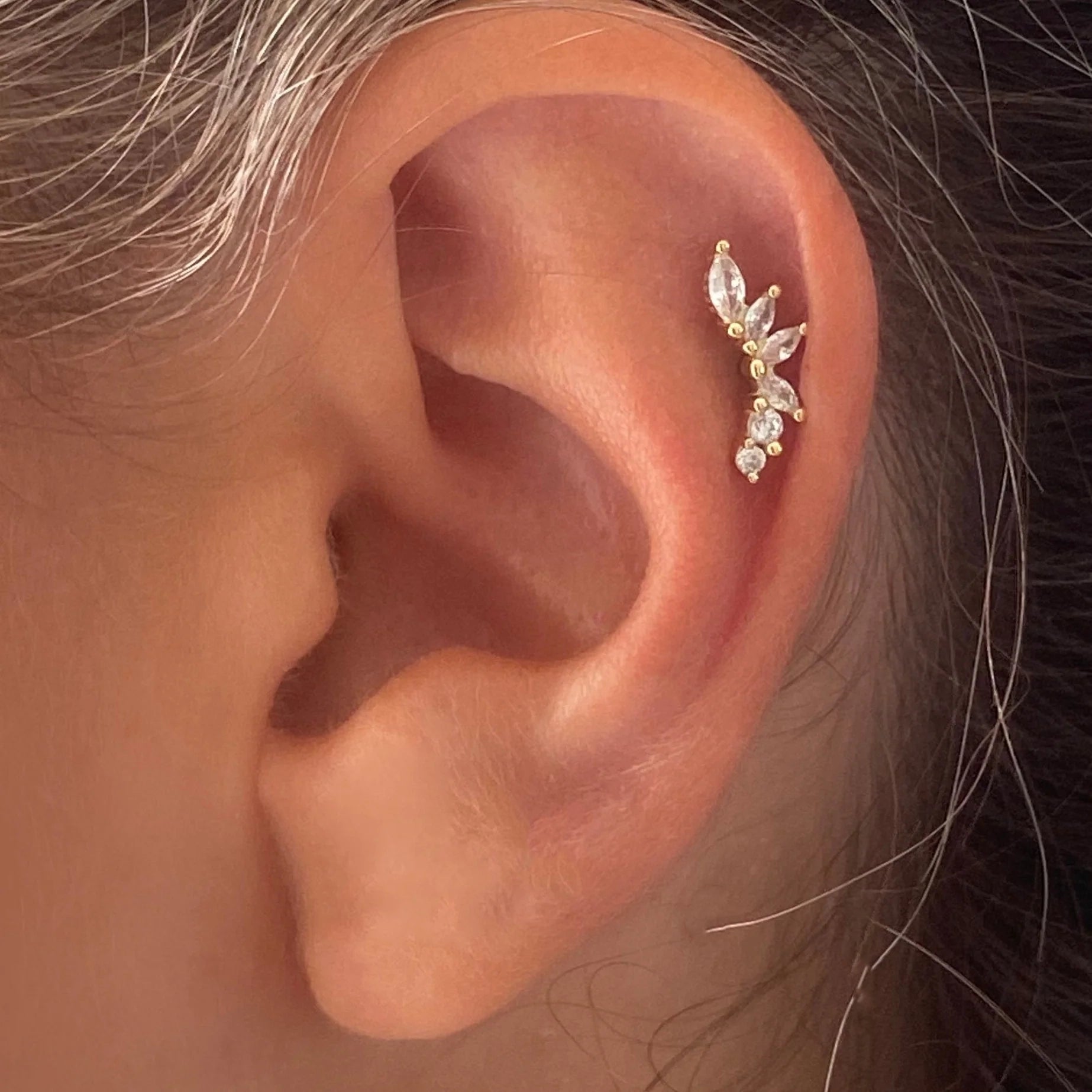Ball Screw back Helix Angel Stud Earring GOLD- 1 piece