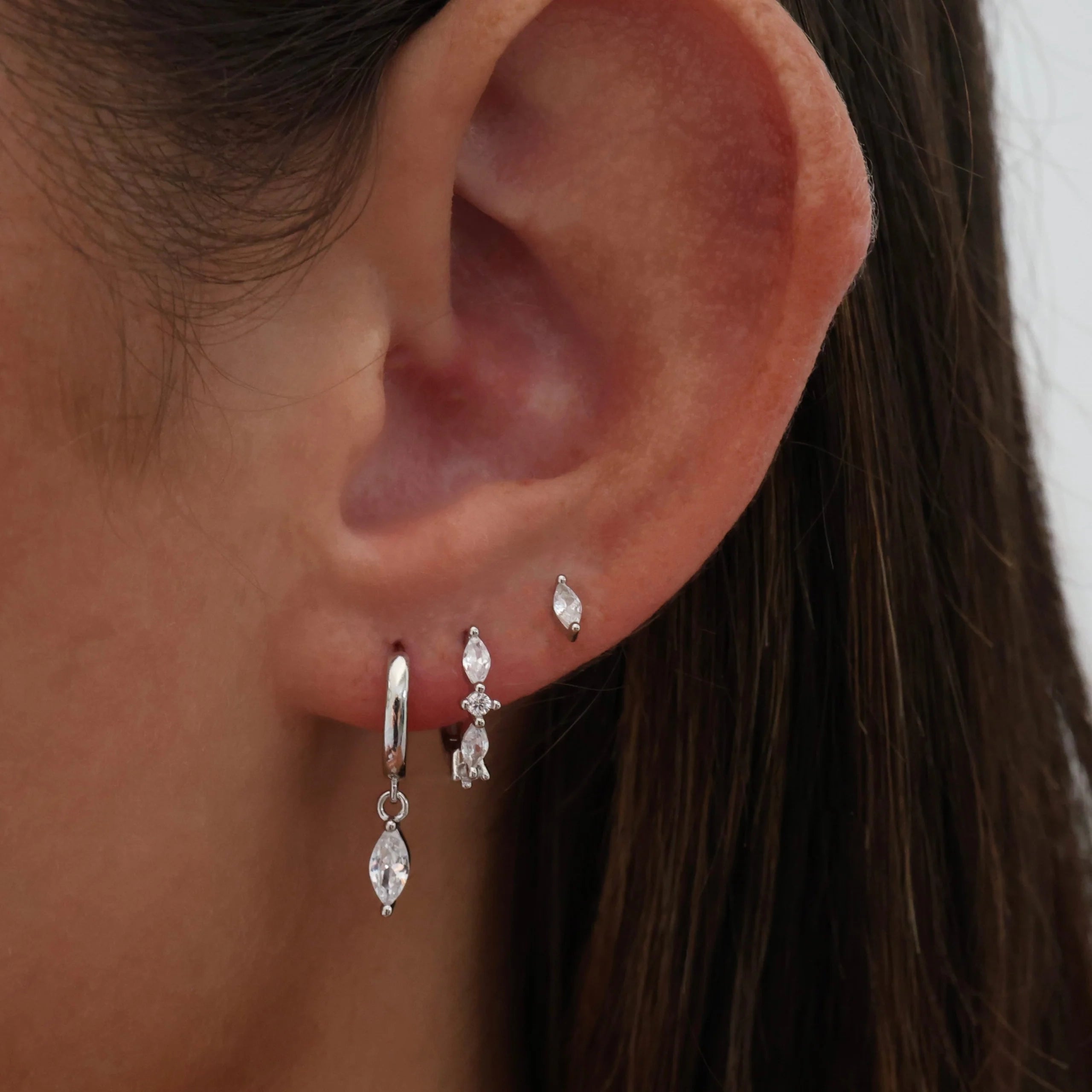 Grace Dangle Silver Earring Set Sterling Silver