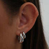 Willow Twist Silver Hoop