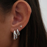 Willow Twist Silver Hoop