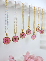 Peony Initial A-Z Letter Custom Necklace - Stainless Steel