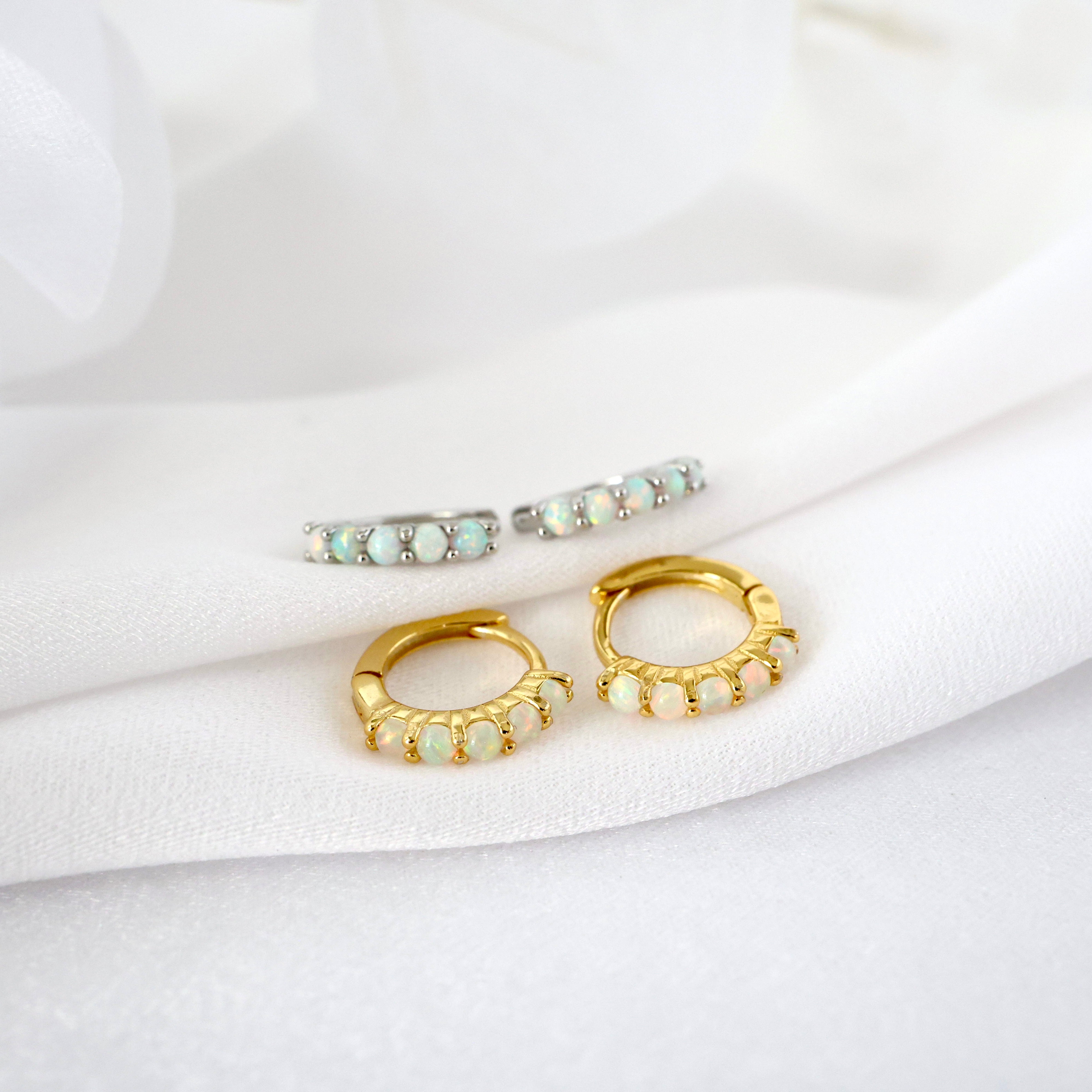 Suzy Opal Pave Huggie Hoop GOLD