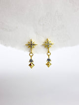 Ginger Cubic Drop Stud Earrings GOLD - Sterling Silver