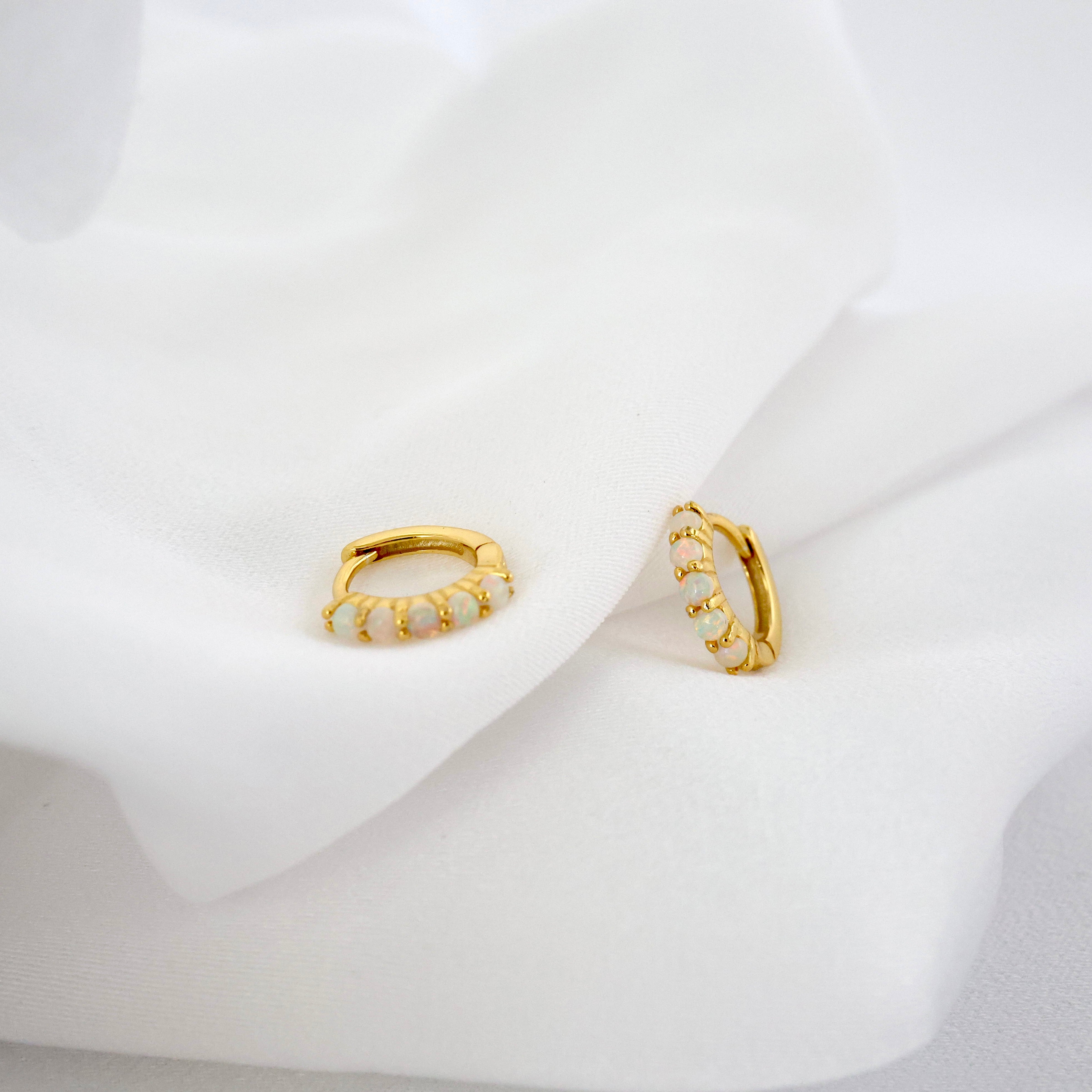 Suzy Opal Pave Huggie Hoop GOLD