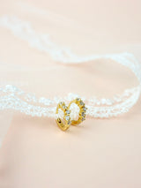 Faye Cubic huggie Hoop Earrings GOLD B. Small
