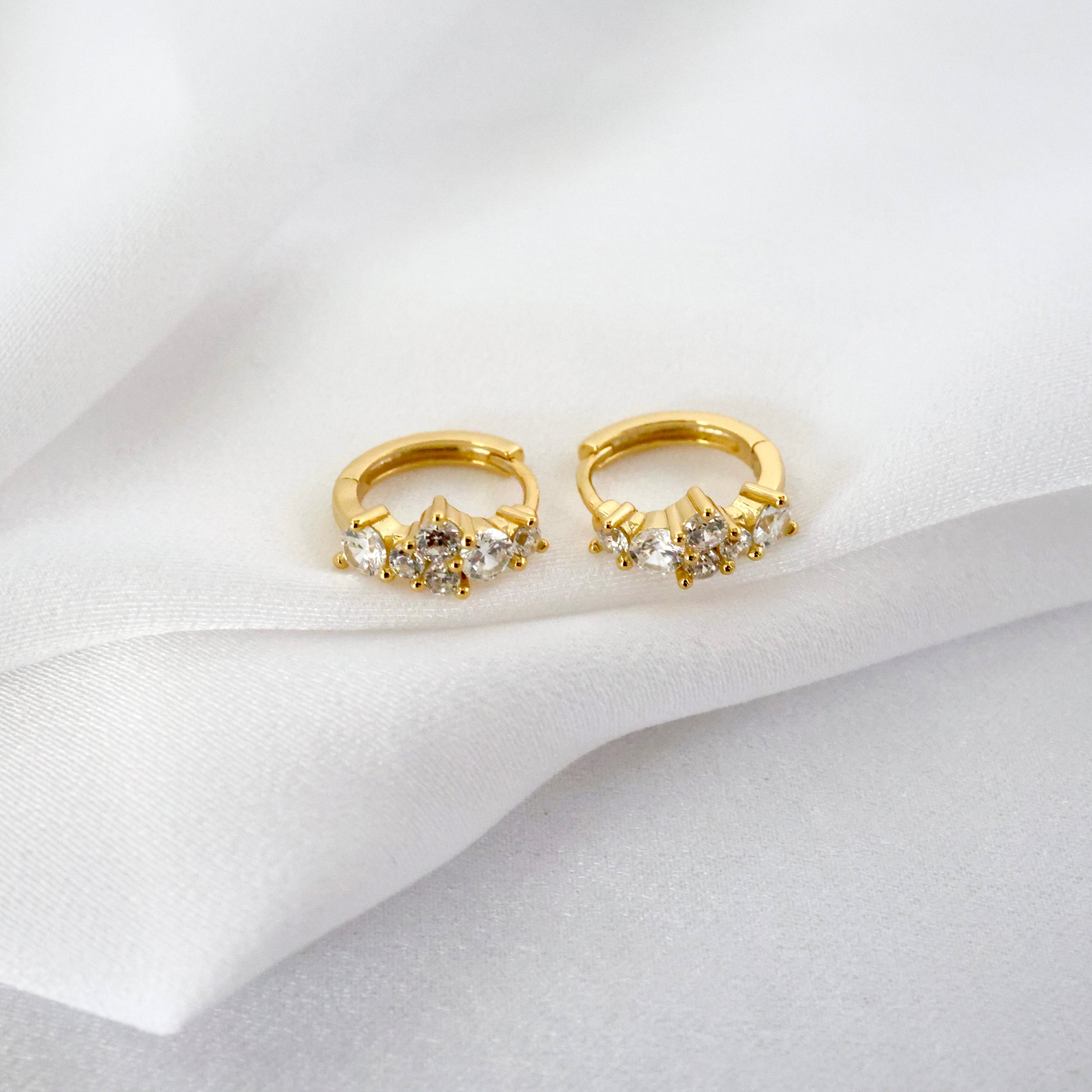 Hazel CZ Huggie Hoop GOLD